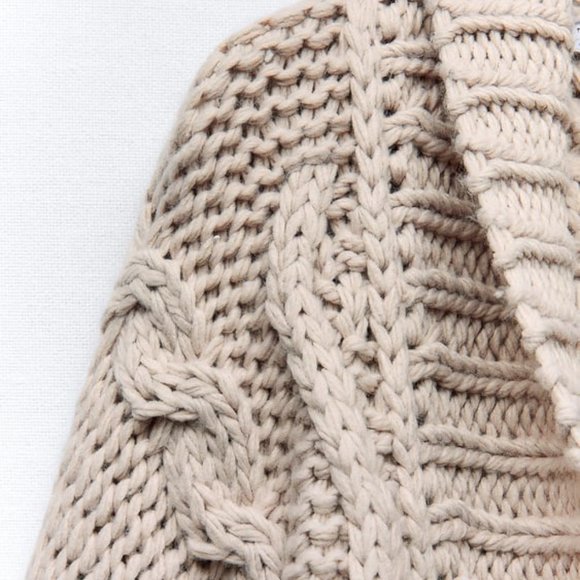 NWT ZARA CABLE KNIT COAT M, S 2142 - Picture 9 of 11